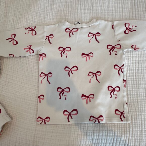 Sleepy Doe Girl's Size 7-8 Bow Print Cotton Jersey Pajama Set - Picture 4 of 14